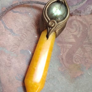 Love Live Sunshine. Golden Healer Quartz Pendant. Golden Yellow Labradorite Necklace Moonstone Jewelry image 3