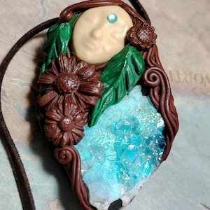Pachamama  Earth Mother Necklace. Goddess Gaia Statue Figurine Pendant. Earthy Medicine Women Spiritual Jewelry