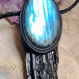 Shield. Black Tourmaline Psychic Protection Necklace. Negative EMF Energy Clearing Pendant.  Raw Crystal Spiritual Jewelry