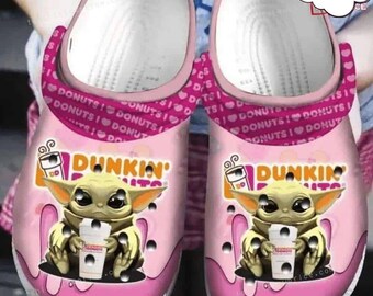 Baby Yoda Loves Dunkin Donuts Clogs Chaussures Homme Femme