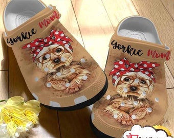 Sabots personnalisés Yorkie Style confortable et confortable pour femme, homme, impression 3D, Yorkie maman