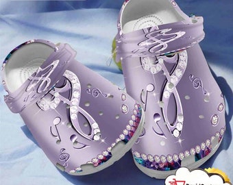 Diamond Music Note Colorful Flower Pattern For Happy Mother's Day Clog Shoes