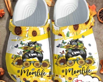 Mom Life - Chaussures tournesol - Cadeau pour femme - Chaussures personnalisées Mom Life - Cadeau fête des Mères