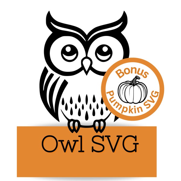 Owl SVG, Owl Clipart, Halloween Owl, Pumpkin SVG, Printable Halloween, Halloween Clipart, Spooky Season, Spooky Owl, Owl For Halloween