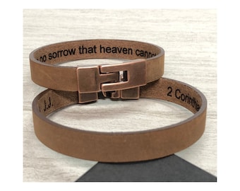 Men's Bracelet, Hidden Message Bracelet,Man Engraved Leather Bracelet,Men Personalized Bracelet,Leather Bracelet Anniversary Gift For Men