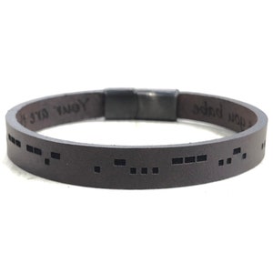 Bracelets For Men Morse Code Bracelet Minimalist Engraved Leather Bracelet Secret Message Friendship Bracelet Jewelry for Him Personalized