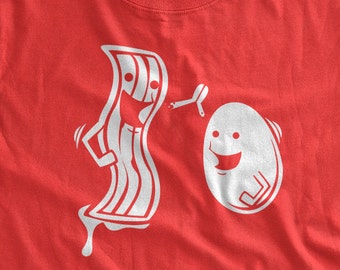 Funny Bacon T-shirt Bacon Tee Team Work Hilarious T-Shirt Bacon and Eggs High Five T-Shirt Family Mens Ladies Womens Youth Kids T-shirt