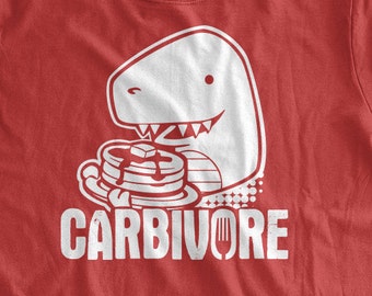 Dinosaur Shirt Carbivore Tshirt Funny Dinosaur Carb Tshirt Diet Healthy Eating Funny Announcement Kids Mens Ladies Womens T-shirt