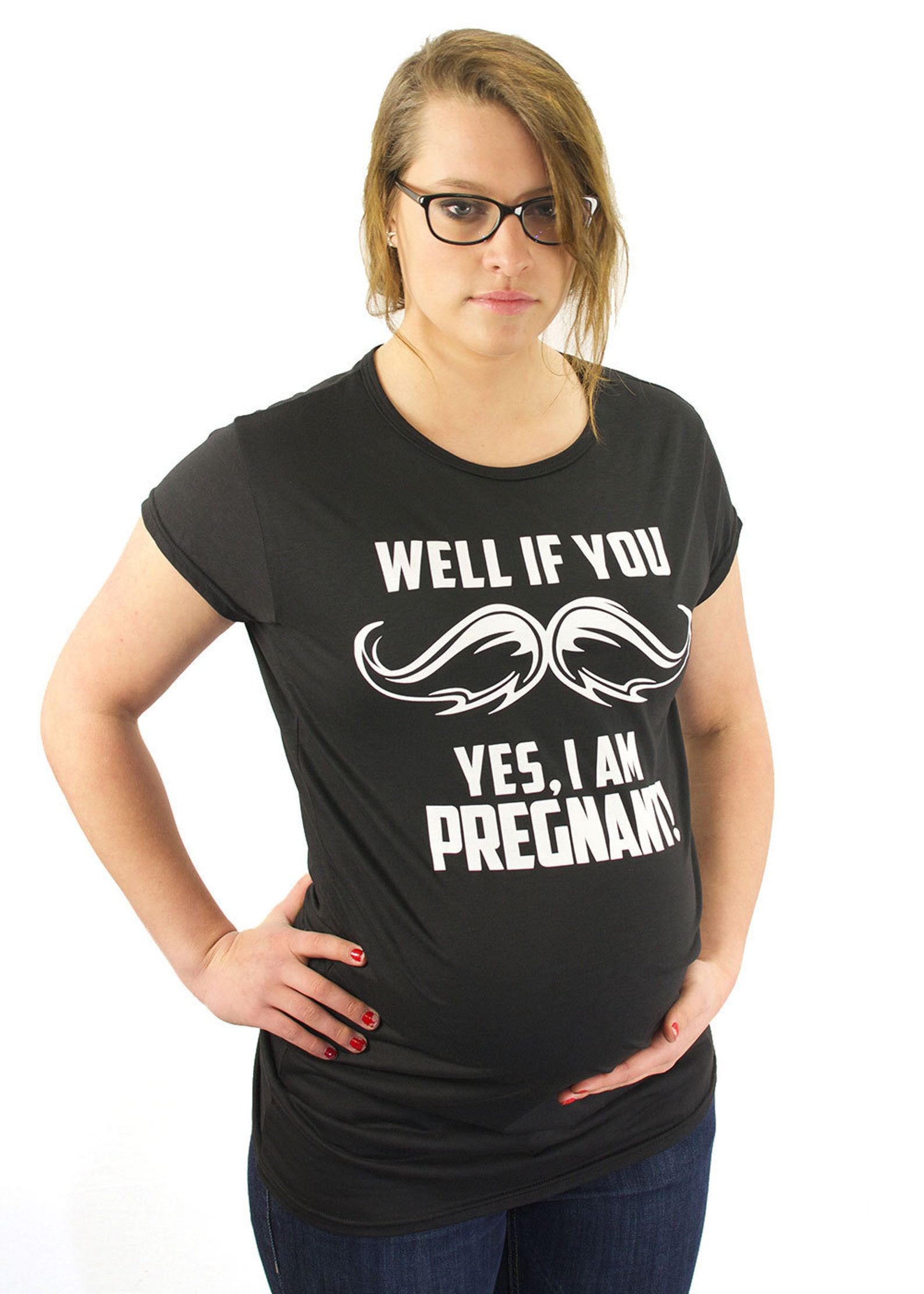 If You Mustache Yes I Am Pregnant Maternity T-shirt Maternity - Etsy
