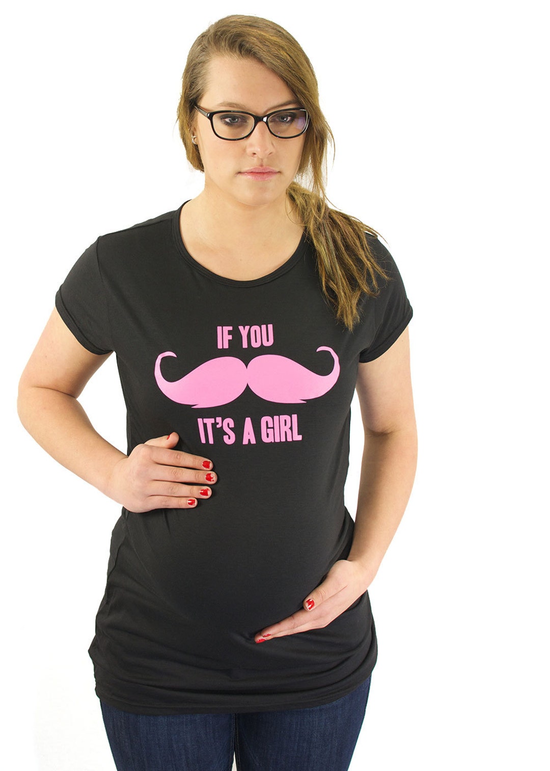 If You Mustache It's A Girl Maternity T-shirt Maternity - Etsy