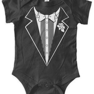 Baby Tuxedo Wedding Outfit Baby One Piece Body Suit Baby Graphic Infant ...