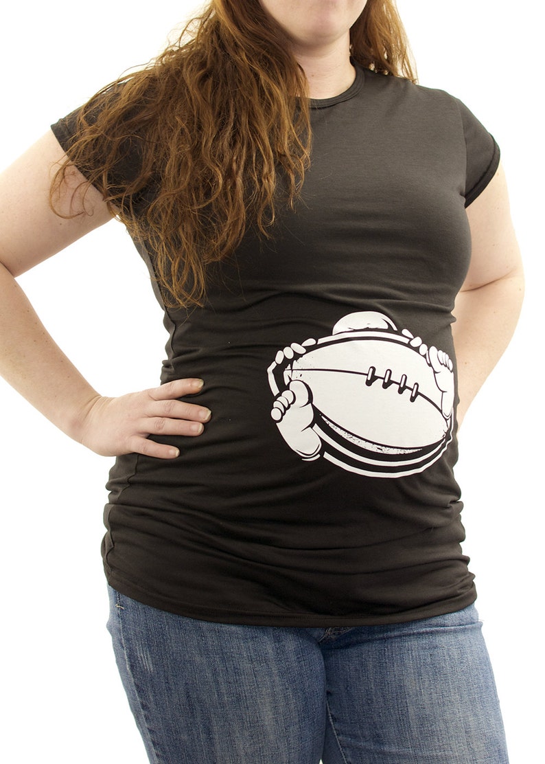 Baby Holding a Football Maternity Tshirt Clothes Top Etsy