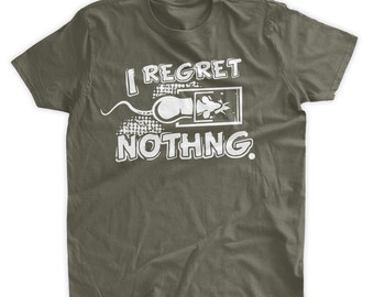 I Regret Nothing T-Shirt Funny Rat Mouse Trap Cheese Screen Printed Shirt Geek Clothing Family Mens Ladies Womens Youth Kids T-shirt