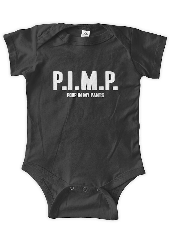 PIMP Poop in My Pants Funny Baby One Piece Funny Gift Body Suit Gifts  Graphic Infant Clothing Baby Shower Gift Short Sleeve Bodysuit 