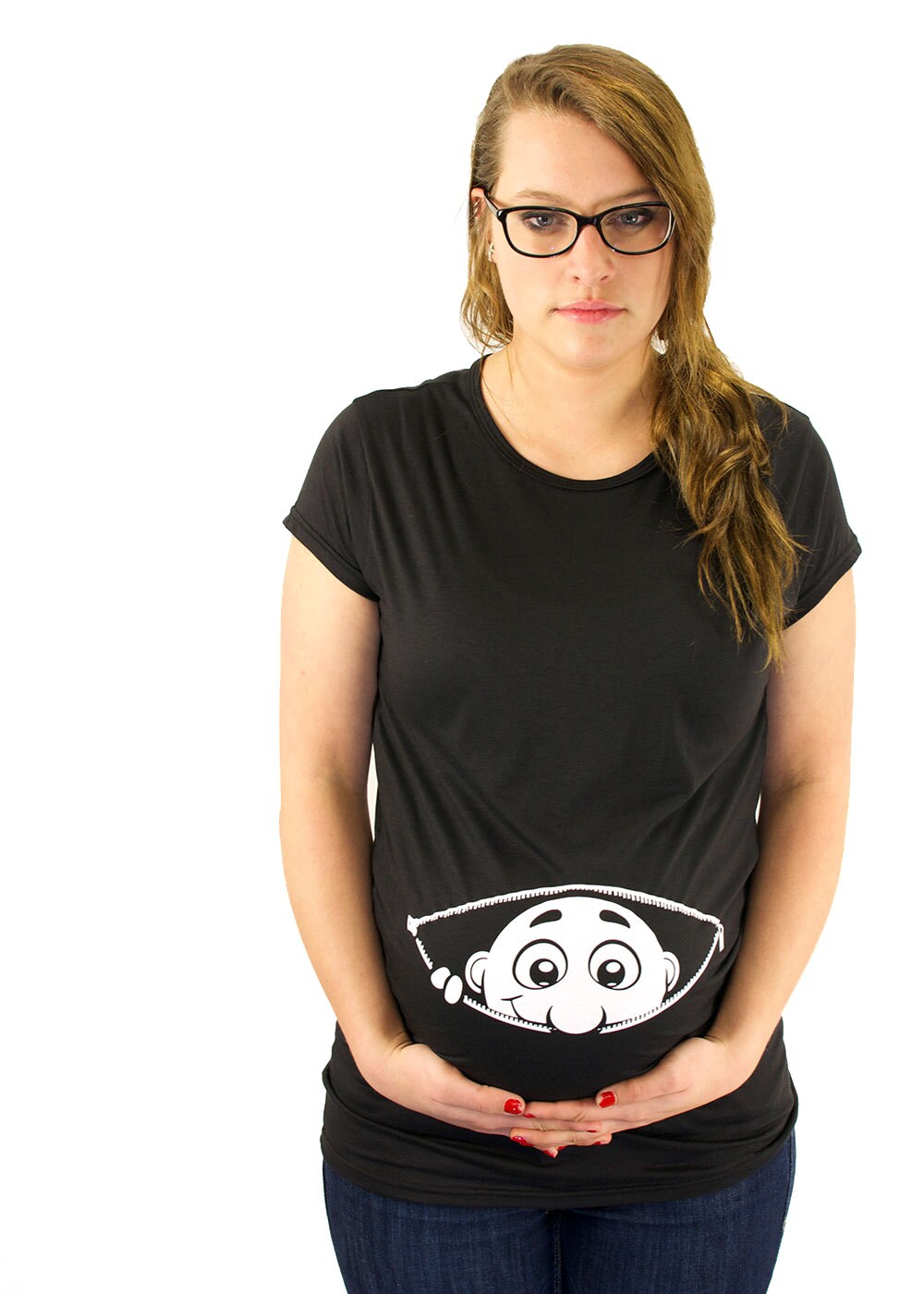 Zipper Peekaboo Funny Maternity Tshirt Maternity Clothes Top Etsy
