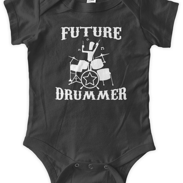 Future Drummer Baby One Piece Body Suit Baby Graphic Infant Clothing Baby Shower Gift Short Sleeve Bodysuit Romper