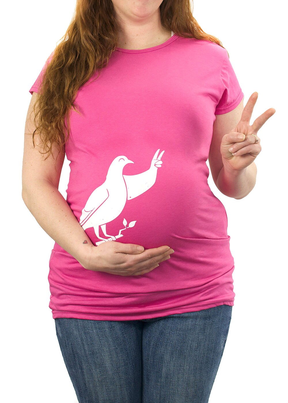 Peace Dove Maternity T-Shirt Clothes Top side print Made | Etsy