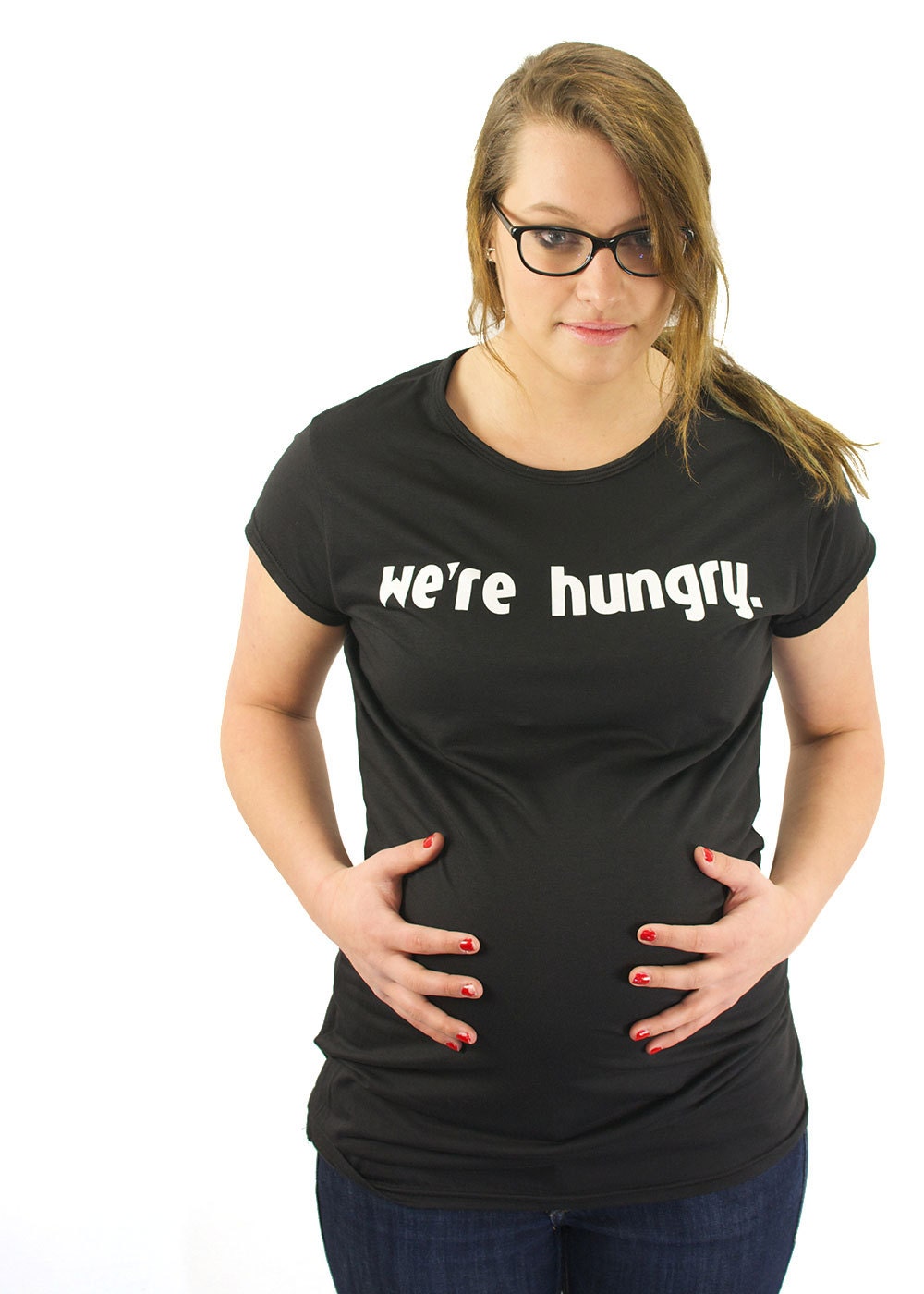 SUPER Soft & Stretchy Made From Bamboo I'm hungry me too funny Maternity T-Shirt Clothes Top Clothing