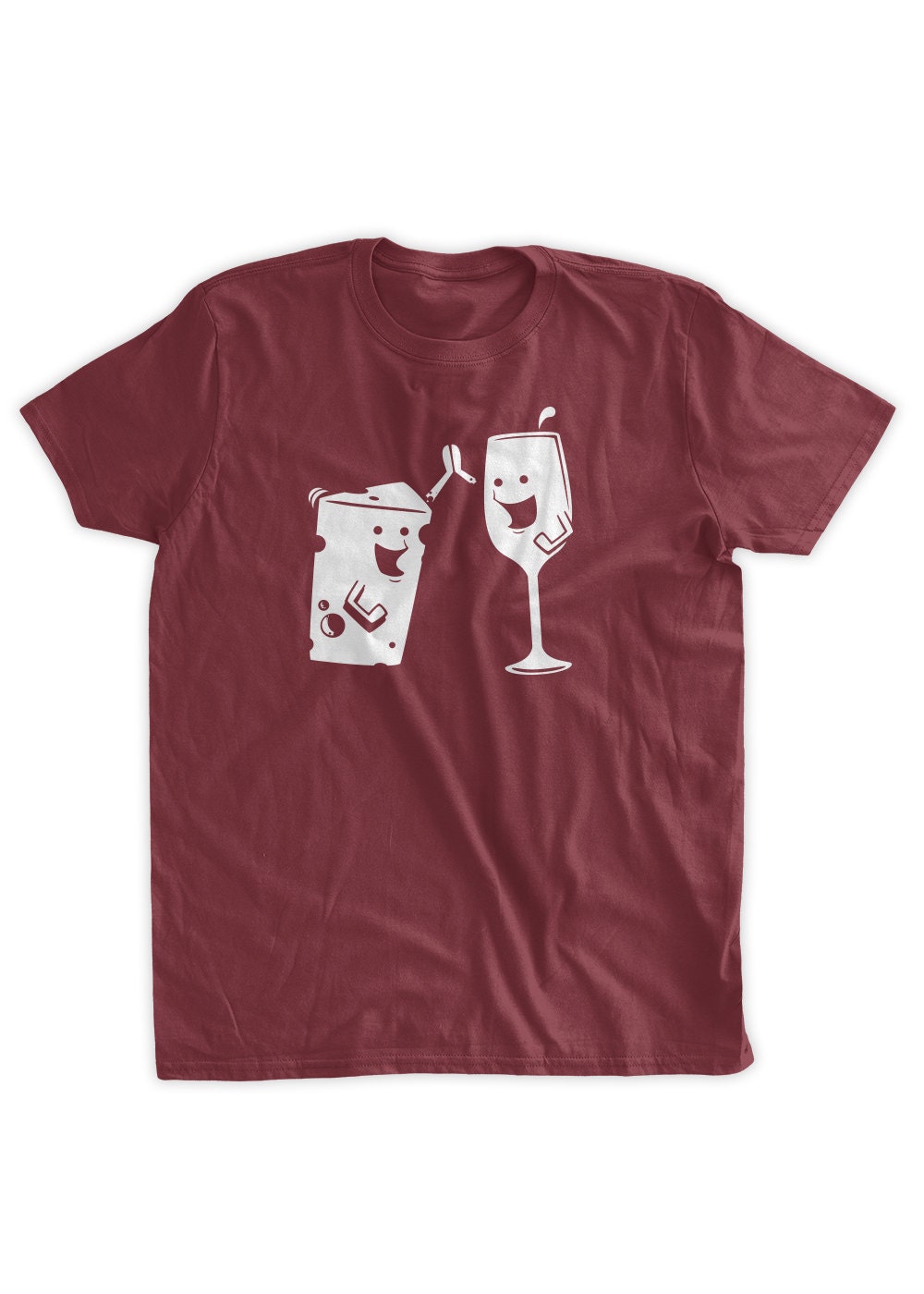 Funny Wine and Cheese High Five T-shirt Wine Vino Cheese Team Work Hilarious T-Shirt French Food Family Mens Ladies Womens Tshirt