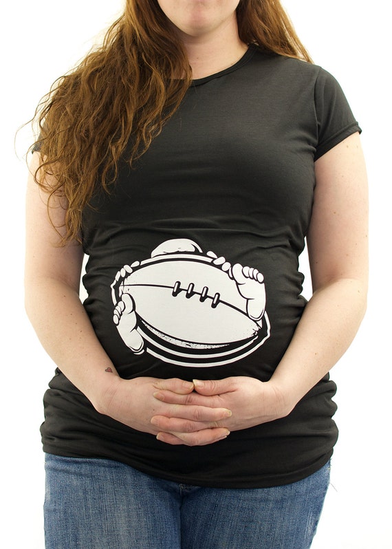 Baby Holding a Football Maternity T-shirt Clothes Top - Etsy