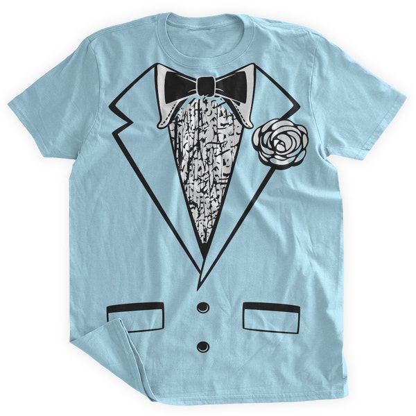 Funny Tuxedo Tshirt Blue Tuxedo Shirt Wedding Party Groom Retro Tuxedo Costume Fancy Dress Fake Tuxedo Mens Tuxedo Tshirt