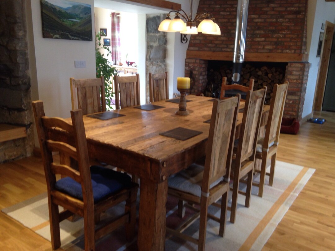 Chunky Rustic Dining Table Made From Old French Oak. Etsy UK
