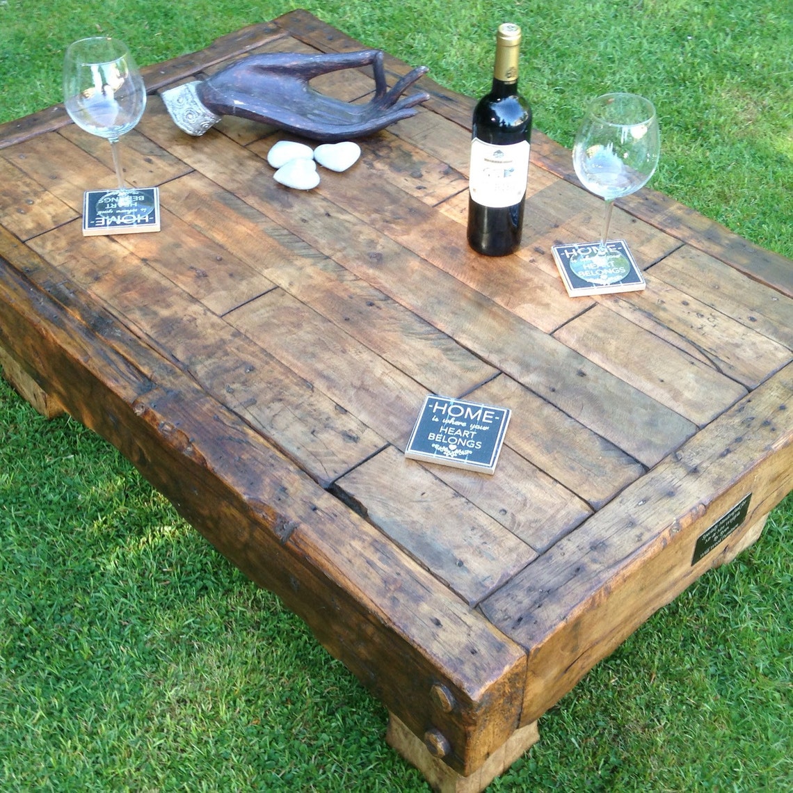 Handmade Coffee Table Made From Reclaimed Hardwood. Rustic Etsy