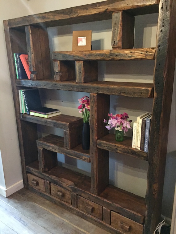 Chunky wood on sale shelving unit