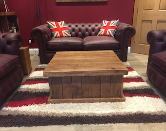 Handmade oak chest coffee table made from old french oak!
