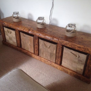 Handmade rustic tv unit with storage. Made from old french wood!