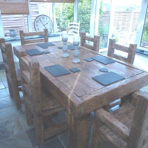 Chunky Rustic Dining Table Set Made From Old French Oak! - Etsy UK