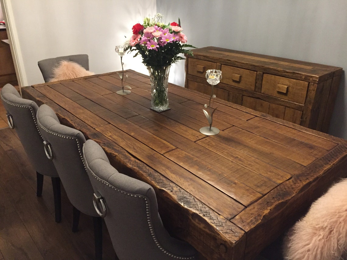 Handmade French Oak Dining Table Set - Etsy