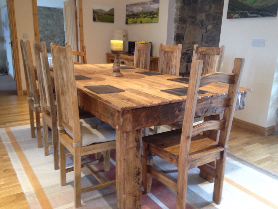 Chunky Rustic Dining Table Made From Old French Oak. Etsy UK