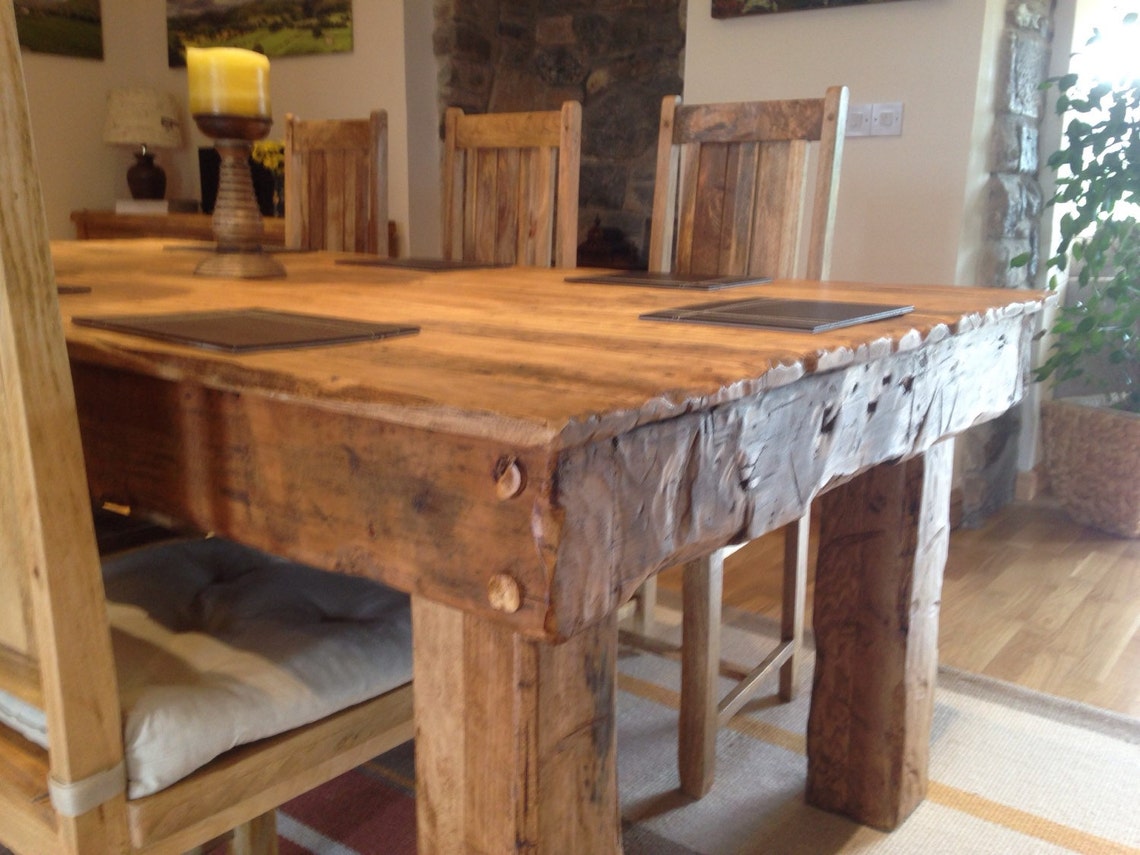 Chunky Rustic Dining Table Made From Old French Oak. Etsy UK