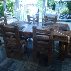 Chunky Rustic Dining Table Set Made From Old French Oak! - Etsy UK