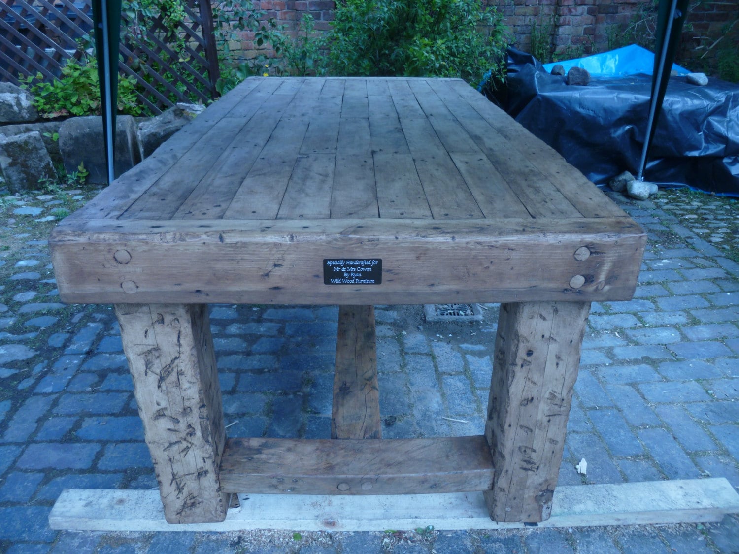 Handcrafted rustic oak Dining table and bench optoinal Etsy