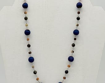Druzy, Obsidian and Jasper Necklace