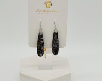 African Iron Pyrite Teardrop Earrings