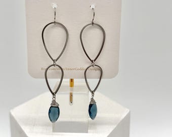 Blue Topaz Marquis Earrings