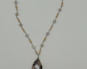 Druzy and Citrine Necklace