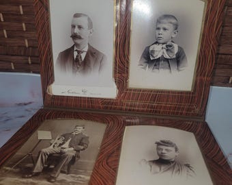 Victorian Velvet Photo Album with 1800s Photos