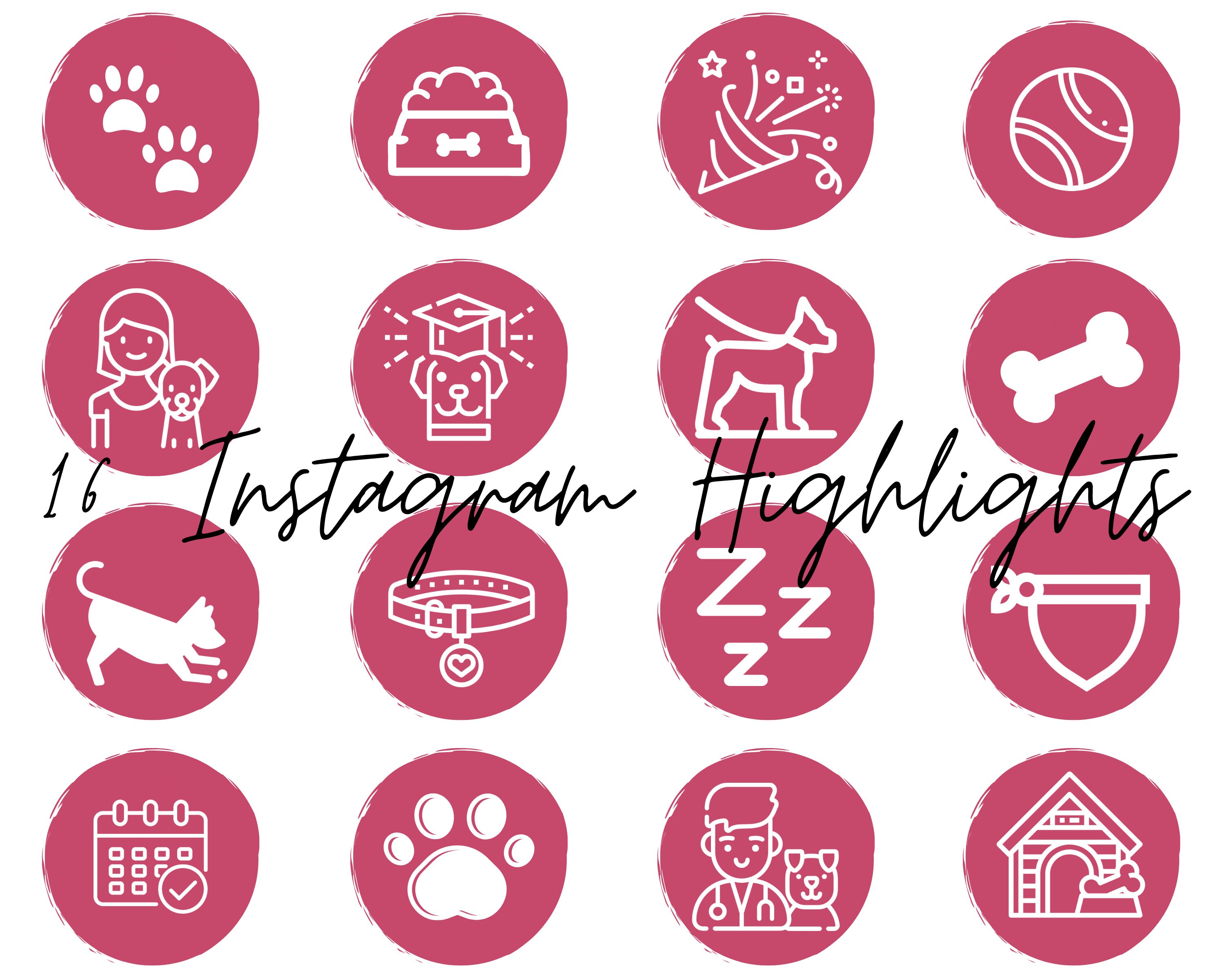 16 Dog Instagram Highlight Covers Raspberry Etsy