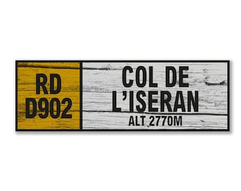 Col De L'Iseran Wall Sign - Printed Wall Decoration - Cycling Souvenir - Gift For Cyclist - Tour de France Souvenir