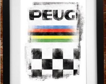 Peugeot Cycling Print - Radsport Poster - Radsport Poster - Tour de France Souvenir - Radsport Geschenk - Radsport Souvenir - Radsport Kunst