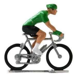 Hi Definition Mini Cyclist Figure - Green Jersey - Tour de France Souvenir - Gifts For Cyclists - Cycling Souvenirs