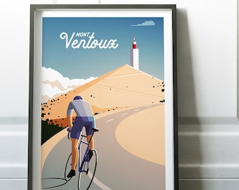 Mont Ventoux Print - Cycling Print - Cycling Souvenir - Gift for cyclist - Christmas Cycling gift ideas