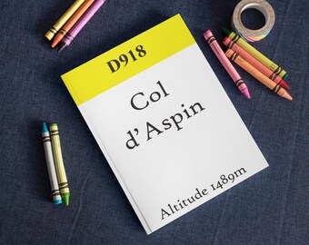 Col d'Aspin Notebook - Radfahren Notebook - Radfahren Souvenir - Radfahren Geschenk - Geschenke für Radfahrer - Weihnachten Radfahren Geschenkideen