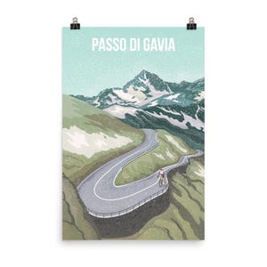 Passo di Gavia - Cycling Print - Cycling Souvenirs