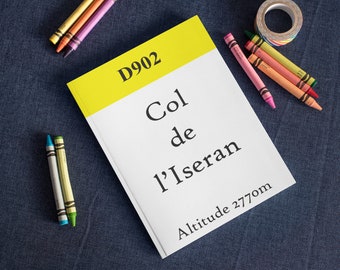 Col de l'Iseran Notebook - Cycling Notebook - Cycling Souvenir - Cycling Gift - Gifts For Cyclist - Christmas Cycling Gift Ideas