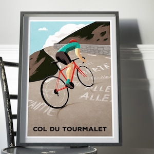 Col du Tourmalet Print - Cycling Print - Cycling Souvenir - Gift for cyclist - Christmas Cycling gift ideas